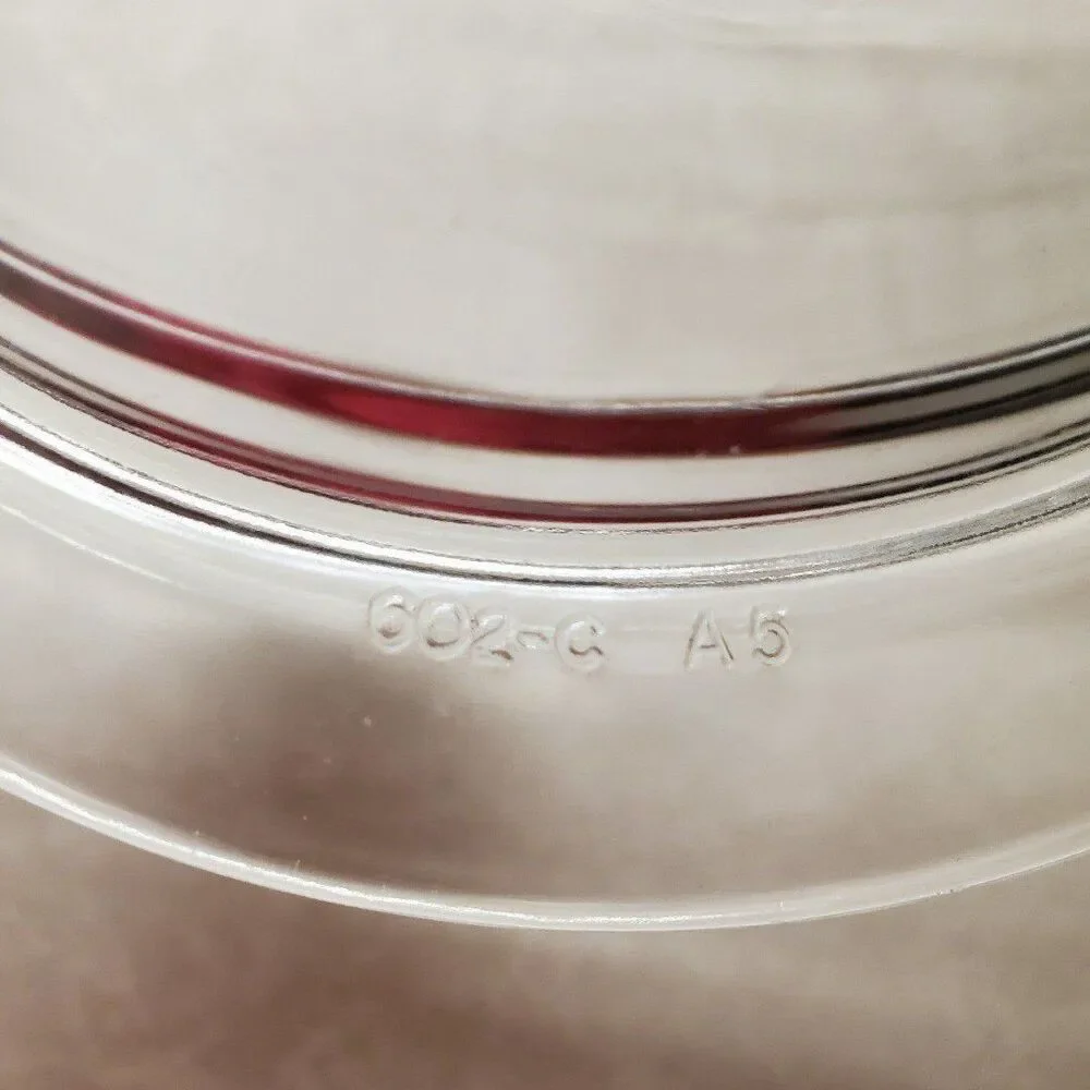 Vintage Pyrex  Clear Glass Refrigerator Dish Art Deco Oval Lid Marked No. 602-C